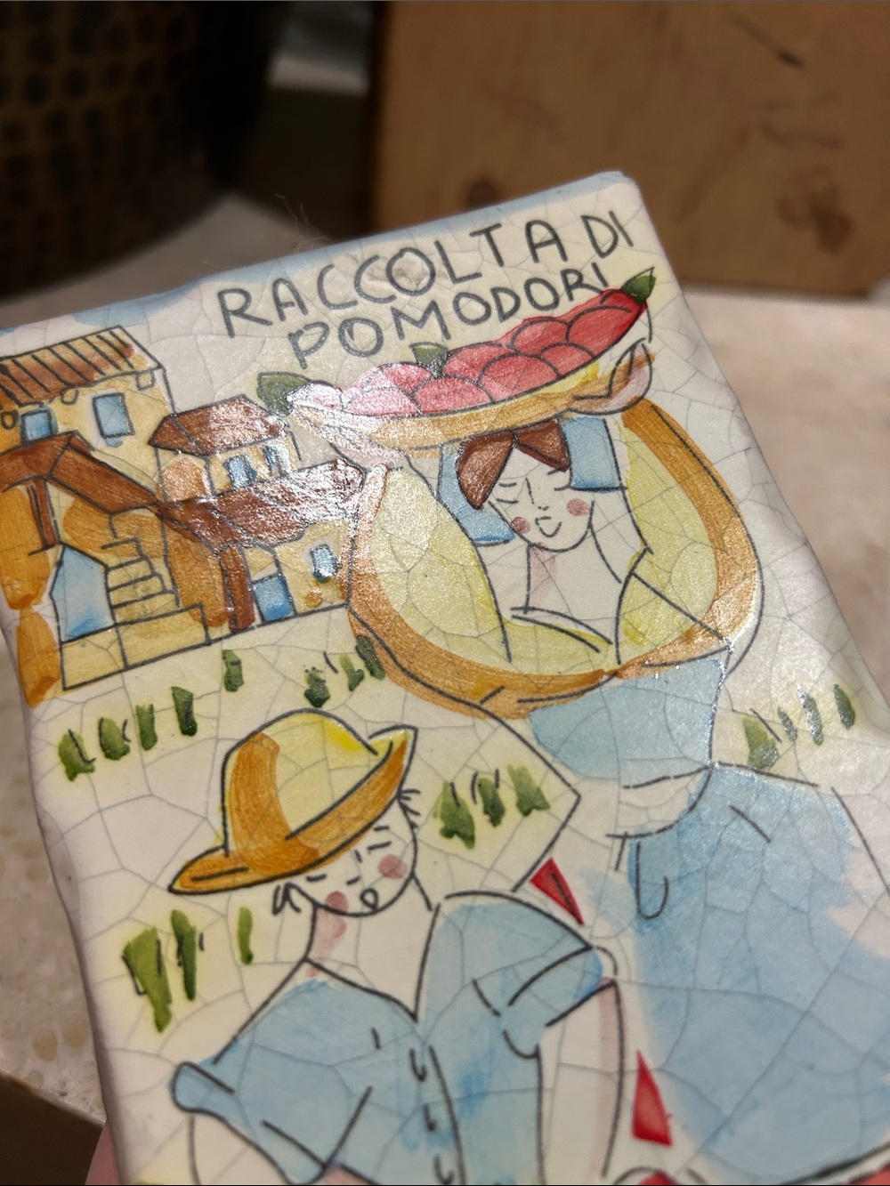 Raccolta Di Pomodori Hand painted in Italy by Cerasella - Picture 5 of 9
